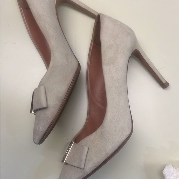 Hugo Boss MADE IN ITALY SUEDE LEATHER Elegant Gray Women's Heels - Picture 2 of 6